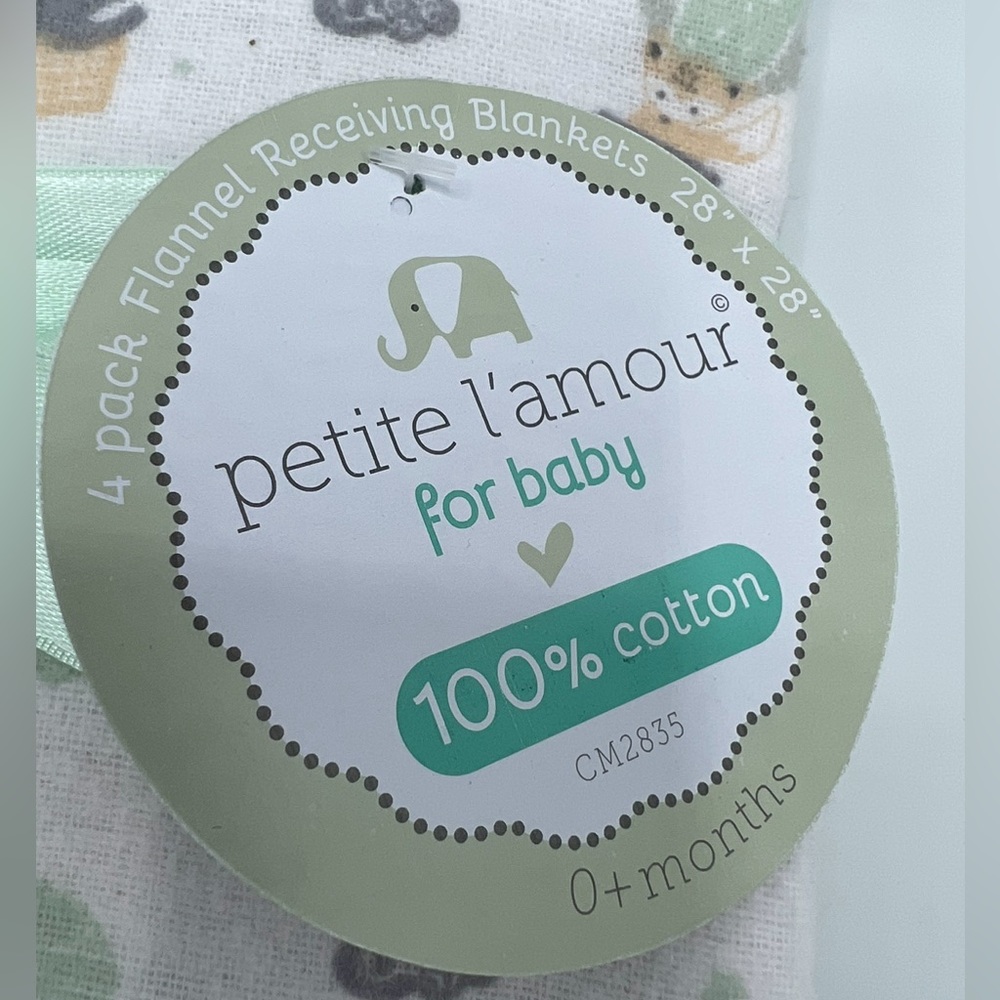 100% COTTON 4 PACK RECEIVING BLANKETS - Picture 2 of 9